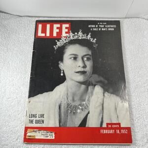 Vintage LIFE Magazine | February 18, 1952 " Long Live The Queen " No Label ￼